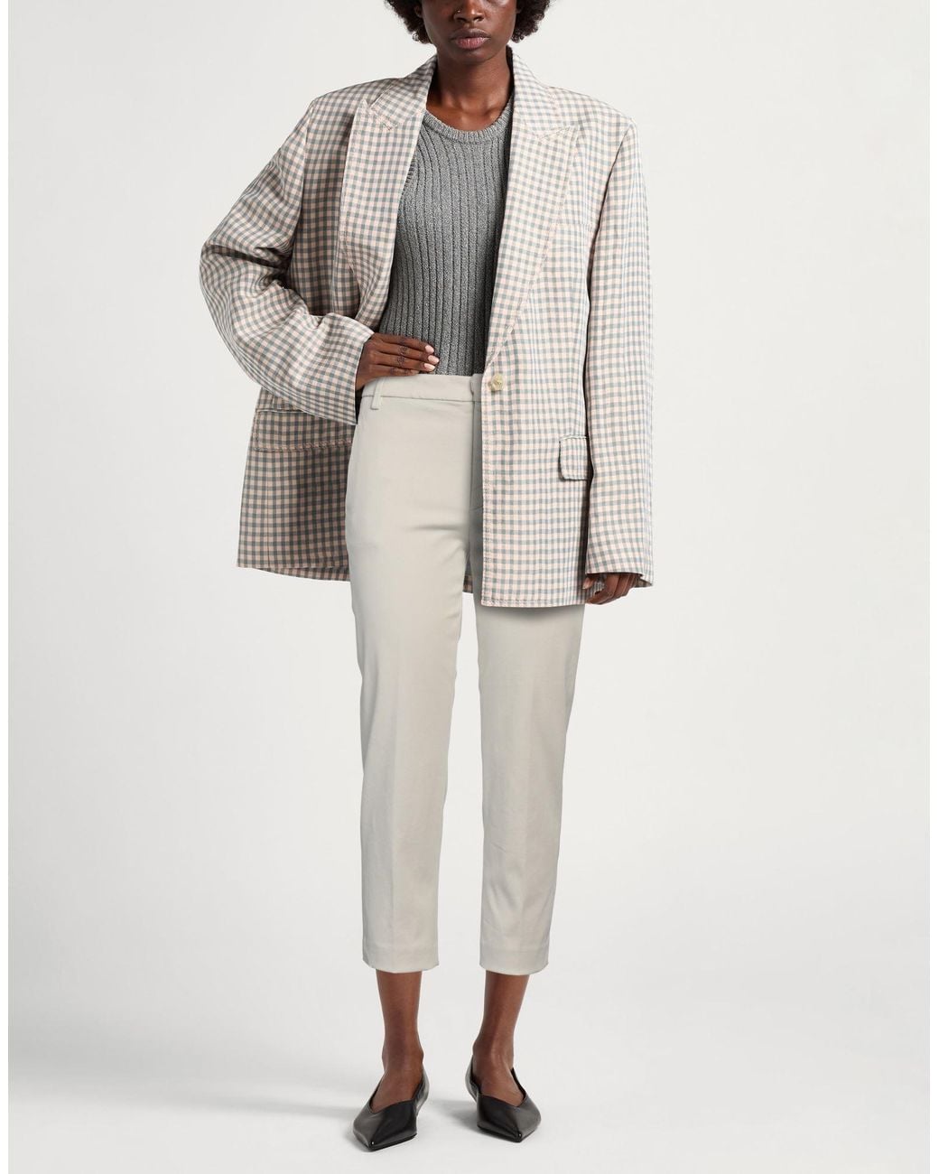Dondup White Pants Cotton, Elastomultiester, Elastane