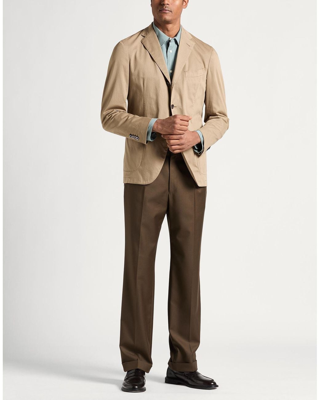 Boglioli Natural Sand Blazer Cotton, Elastane for men