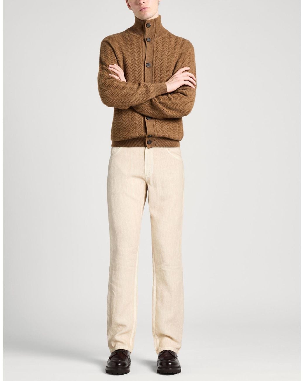 120% Lino Natural Trouser for men