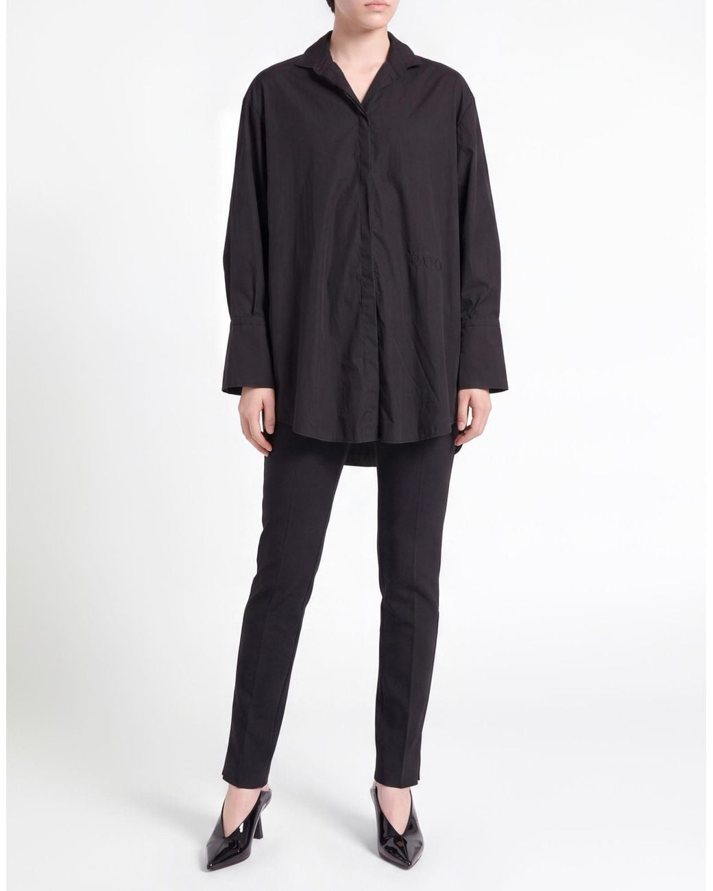 Patou Black Shirt Cotton, Polyamide