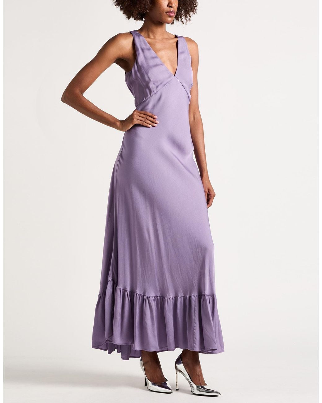 Twinset Purple Maxi Dress Viscose