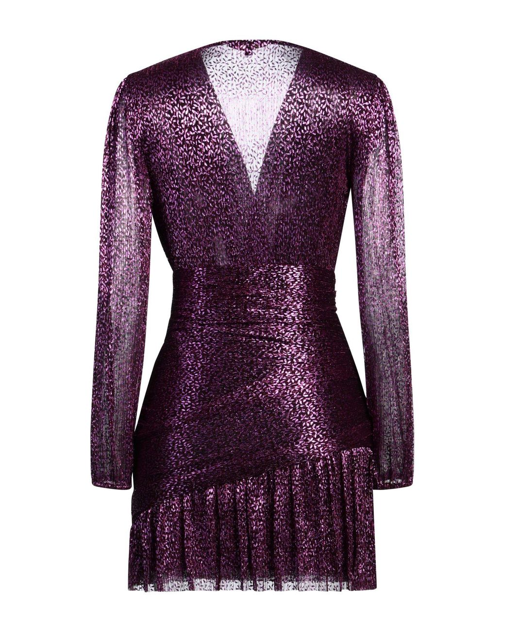 Maje Purple Mini Dress Polyester, Metallic Fiber