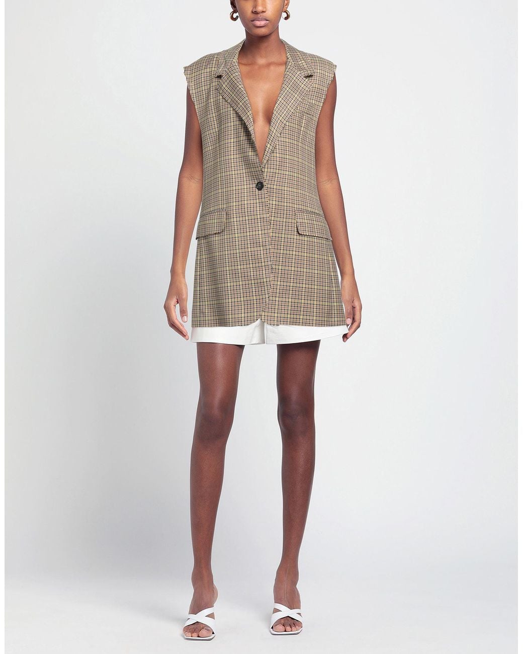Manuel Ritz Brown Blazer Polyester, Viscose, Elastane
