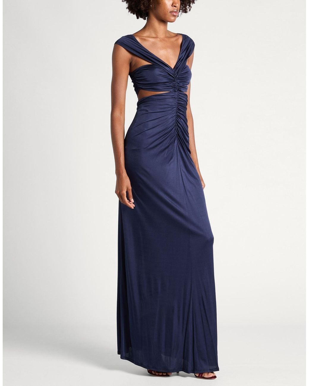 Atlein Blue Maxi Dress Viscose
