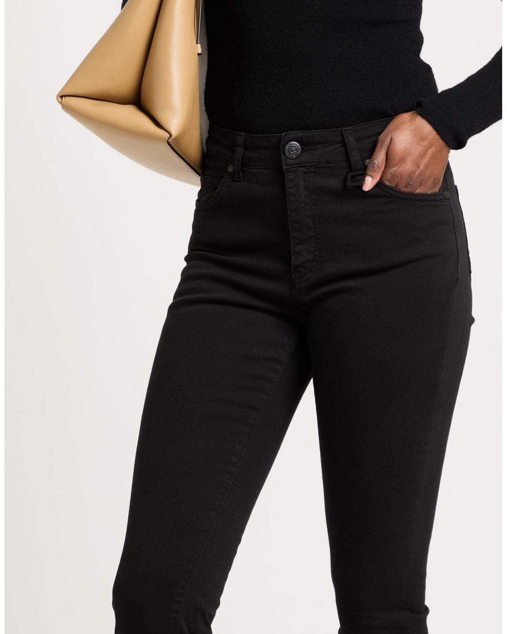 Gaelle Paris Black Pants Cotton, Elastane