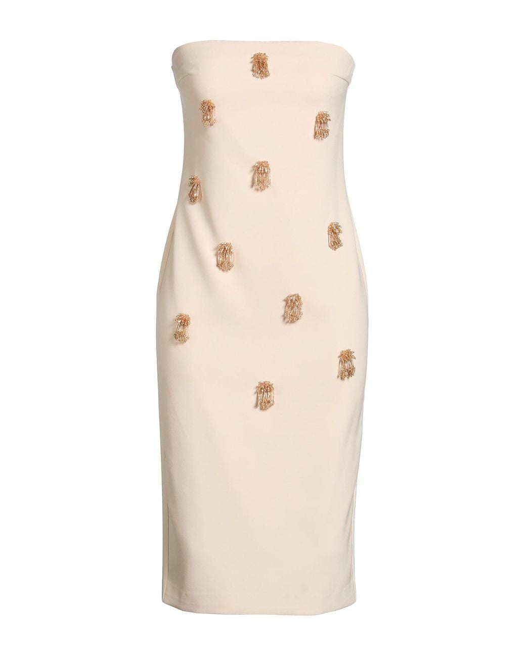 Isabelle Blanche Natural Midi Dress Polyester, Elastane