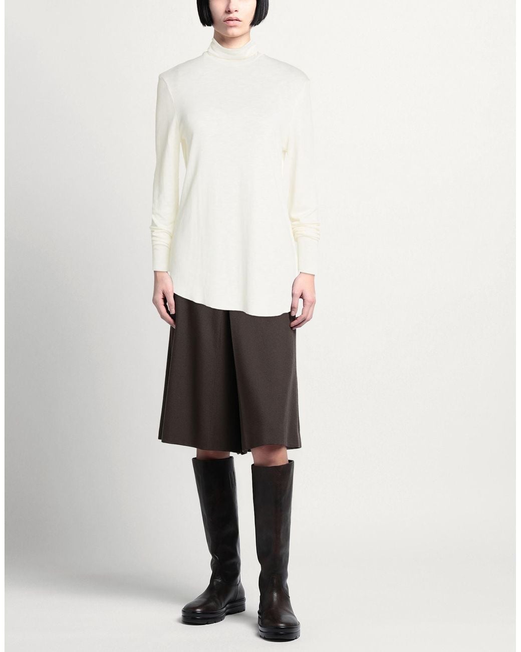 Purotatto White Turtleneck Viscose, Modal, Wool