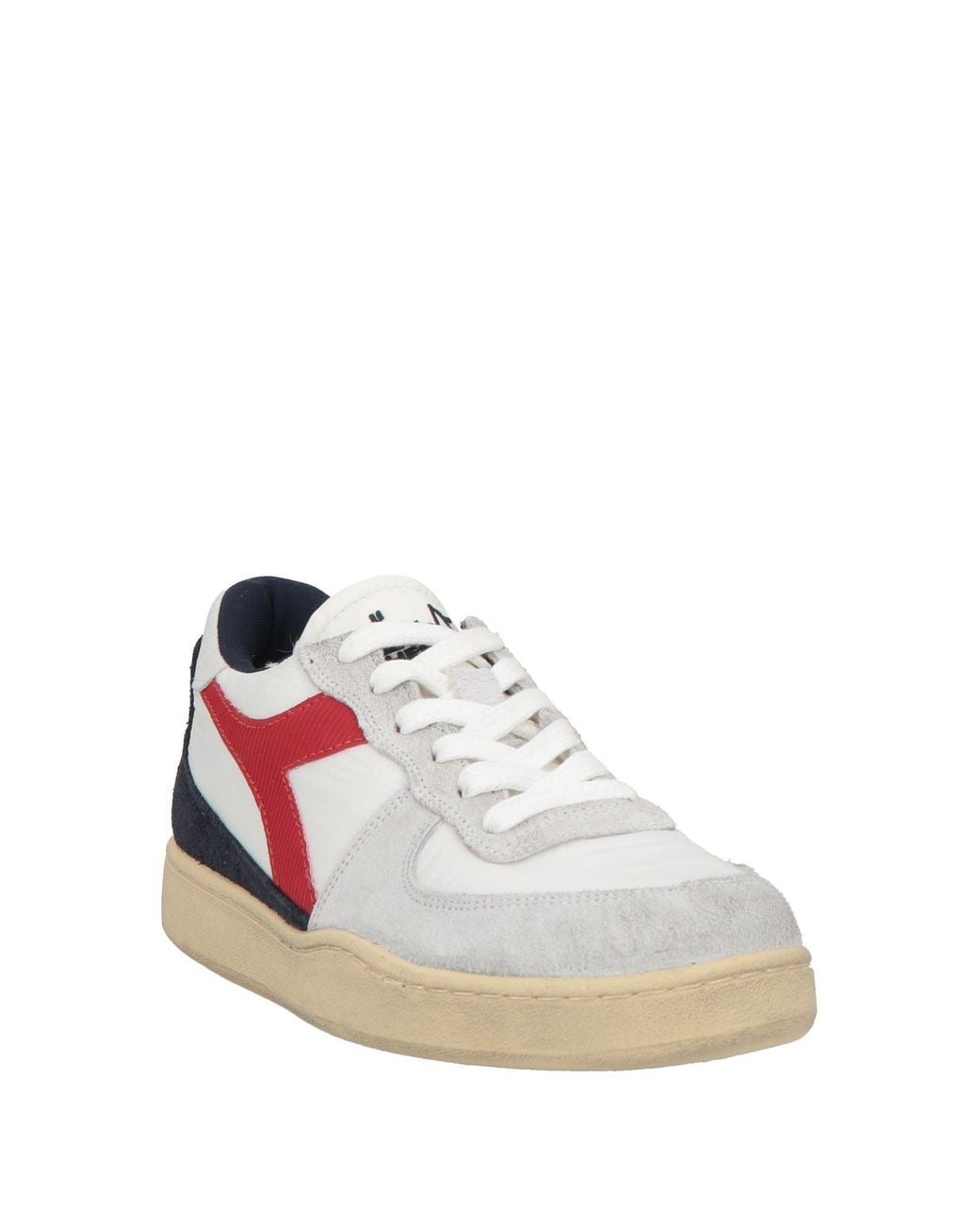 Diadora White Sneakers Leather, Textile Fibers