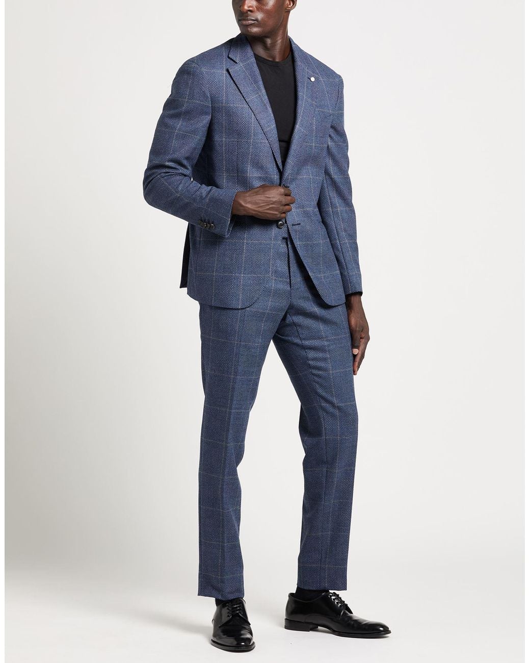 Luigi Bianchi Blue Suit Virgin Wool, Elastane for men