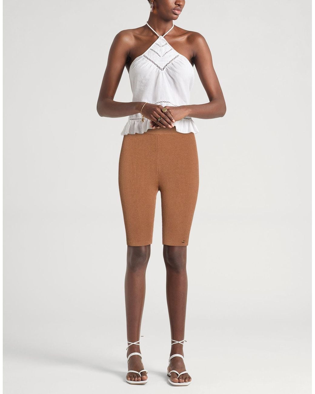 Elisabetta Franchi Brown Leggings