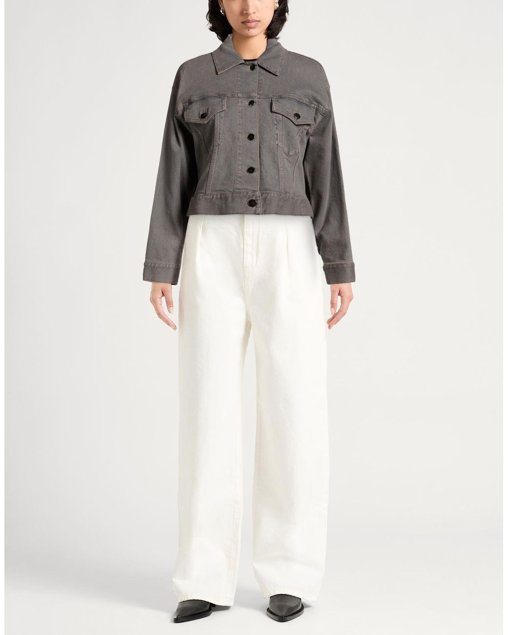 Peserico Gray Easy Denim Outerwear Cotton, Elastane