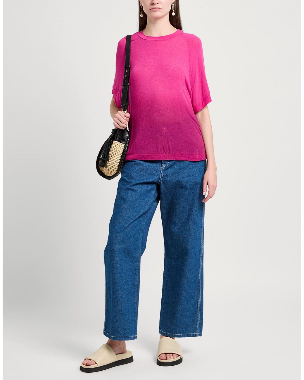 Daniele Fiesoli Pink T-Shirt Viscose, Nylon, Cashmere, Elastane