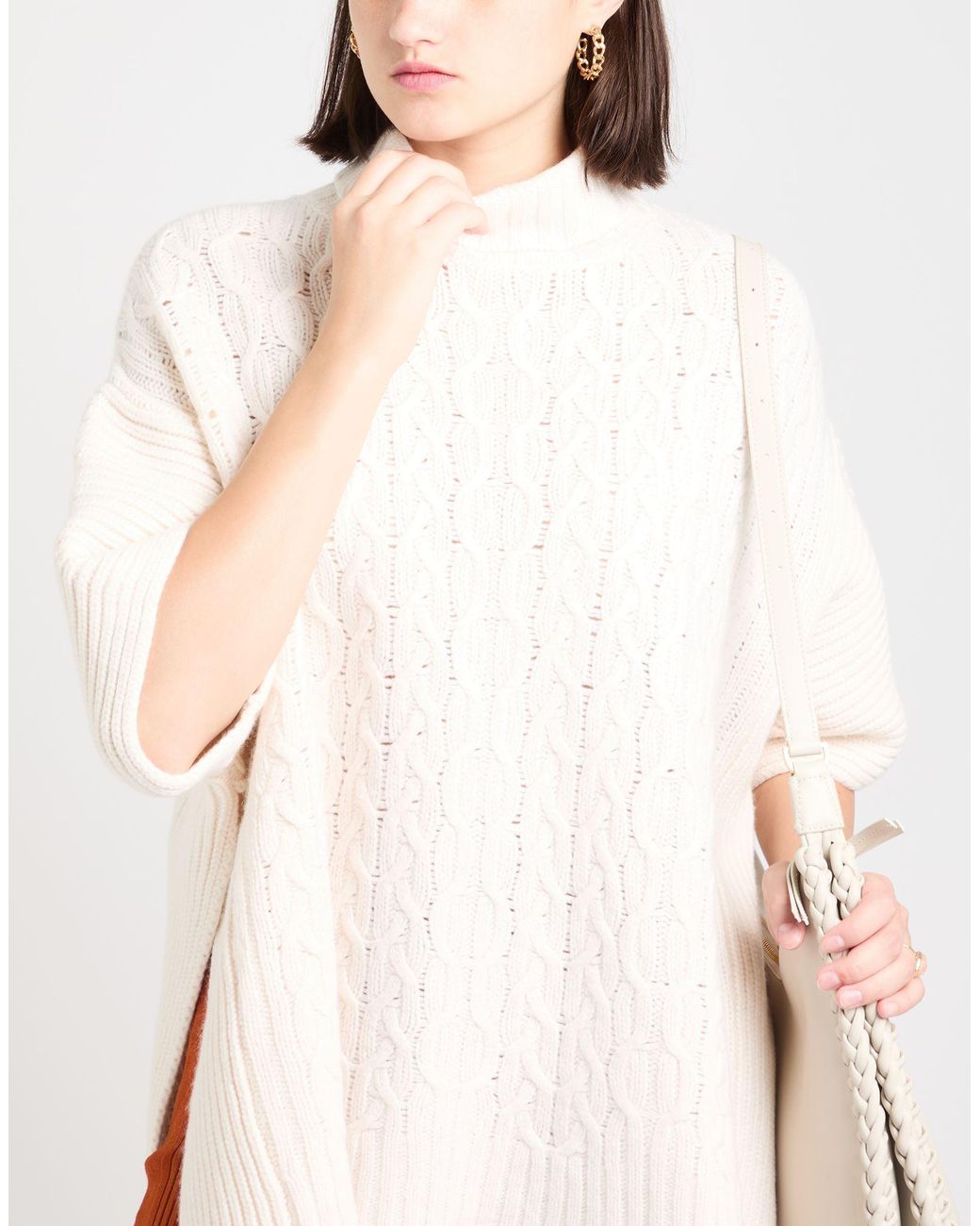 Eleventy White Turtlenecks