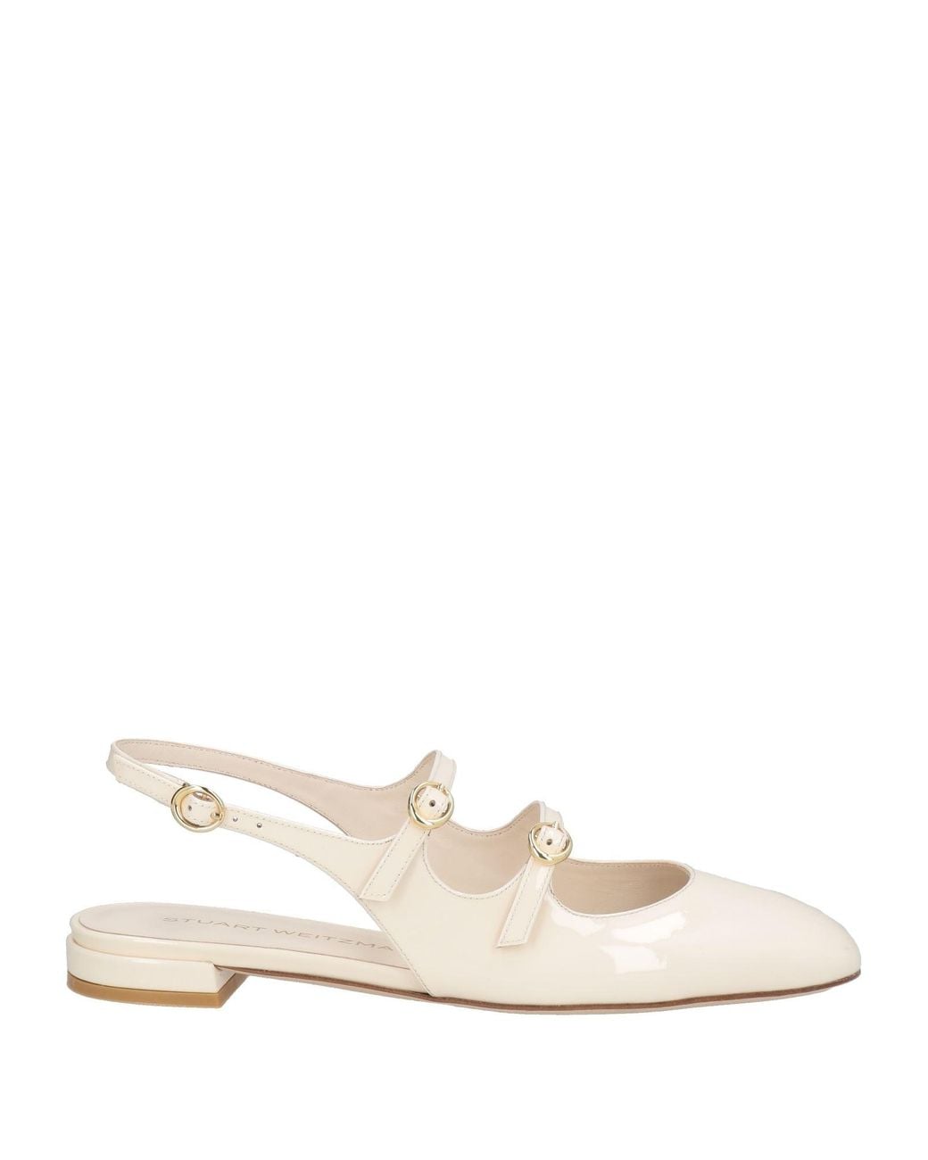 Stuart Weitzman Natural Ivory Ballet Flats Leather