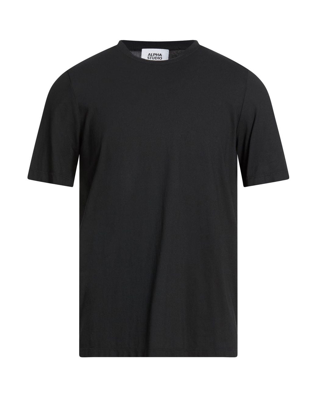 Alpha Studio Black T-Shirt Cotton, Elastane for men