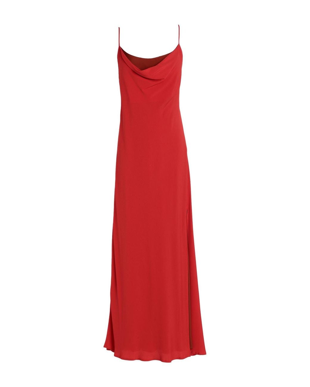 Semicouture Red Maxi Dress Acetate, Silk