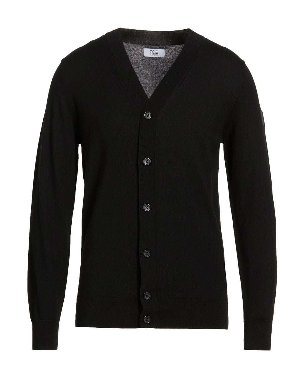 Ice Iceberg Black Cardigan Wool for men