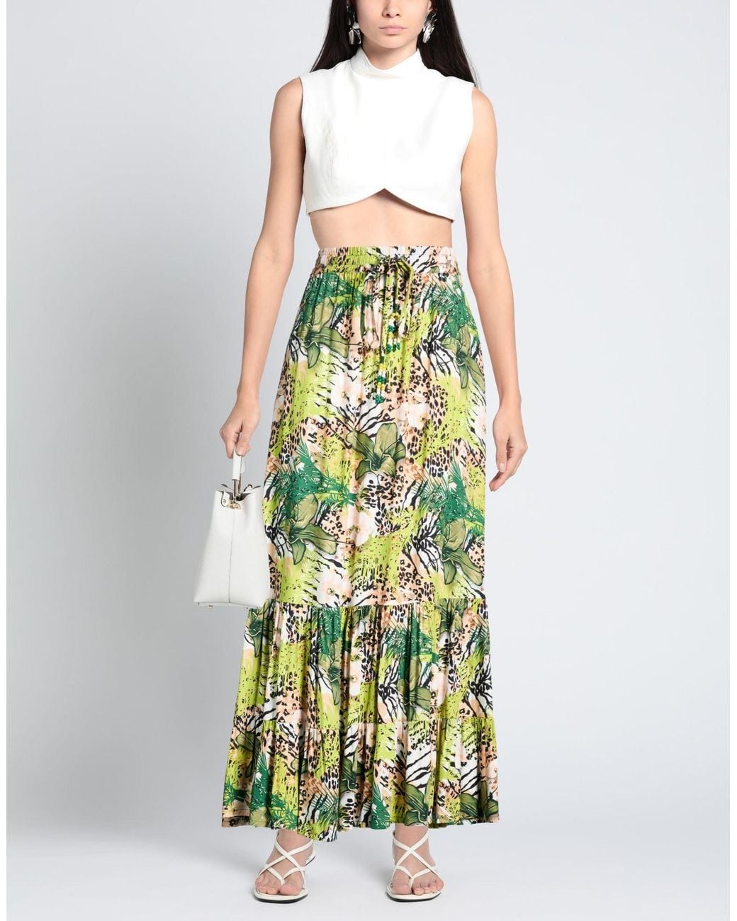 CONNOR & BLAKE Green Lime Maxi Skirt Viscose
