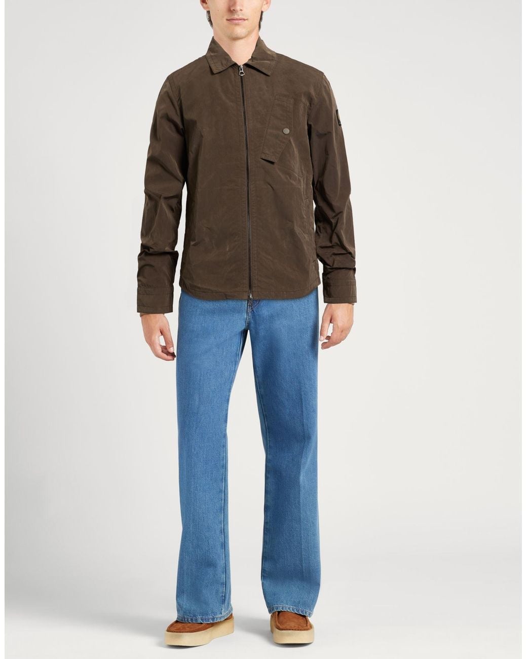 Belstaff Brown Dark Jacket Polyester, Polyamide for men