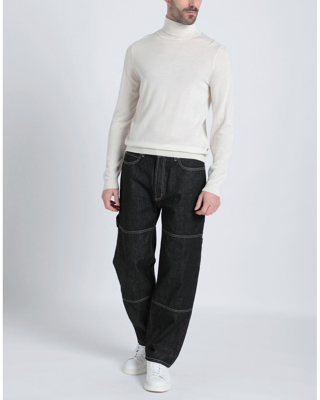 Boss White Turtleneck for men