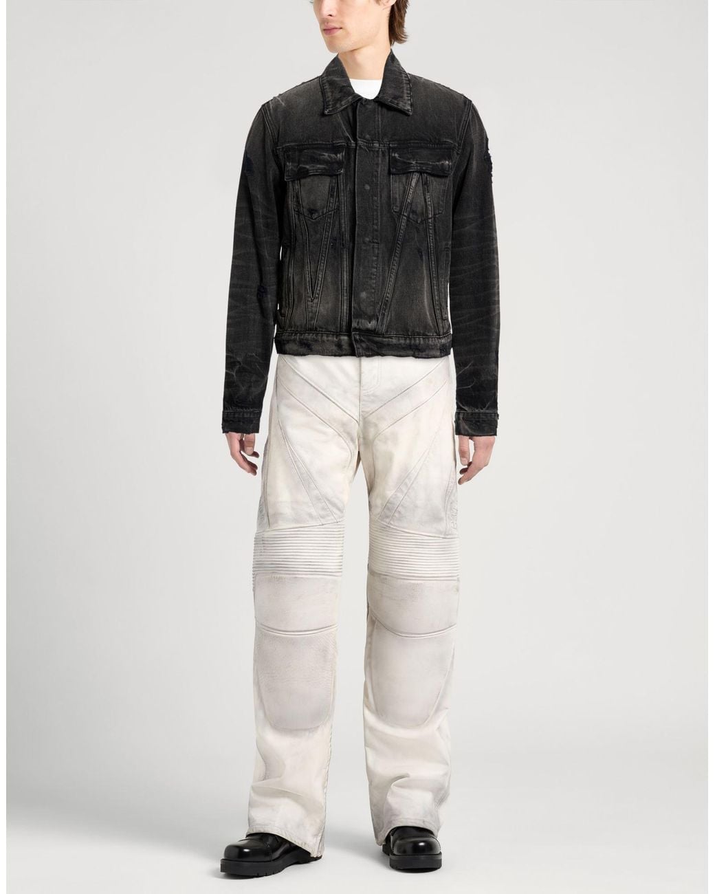 Amiri Black Denim Outerwear Cotton for men