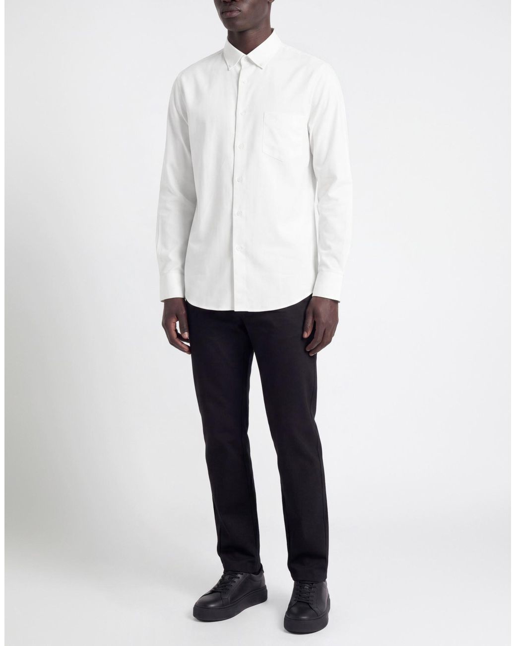 Ice Iceberg White Shirt Linen, Cotton for men