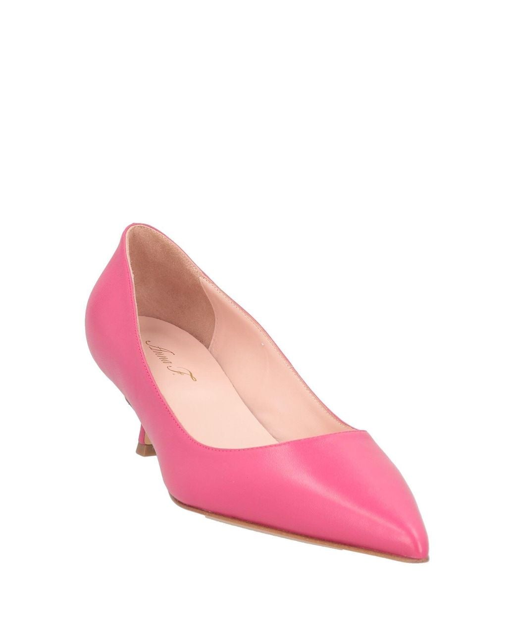 Anna F. Pink Fuchsia Pumps Leather