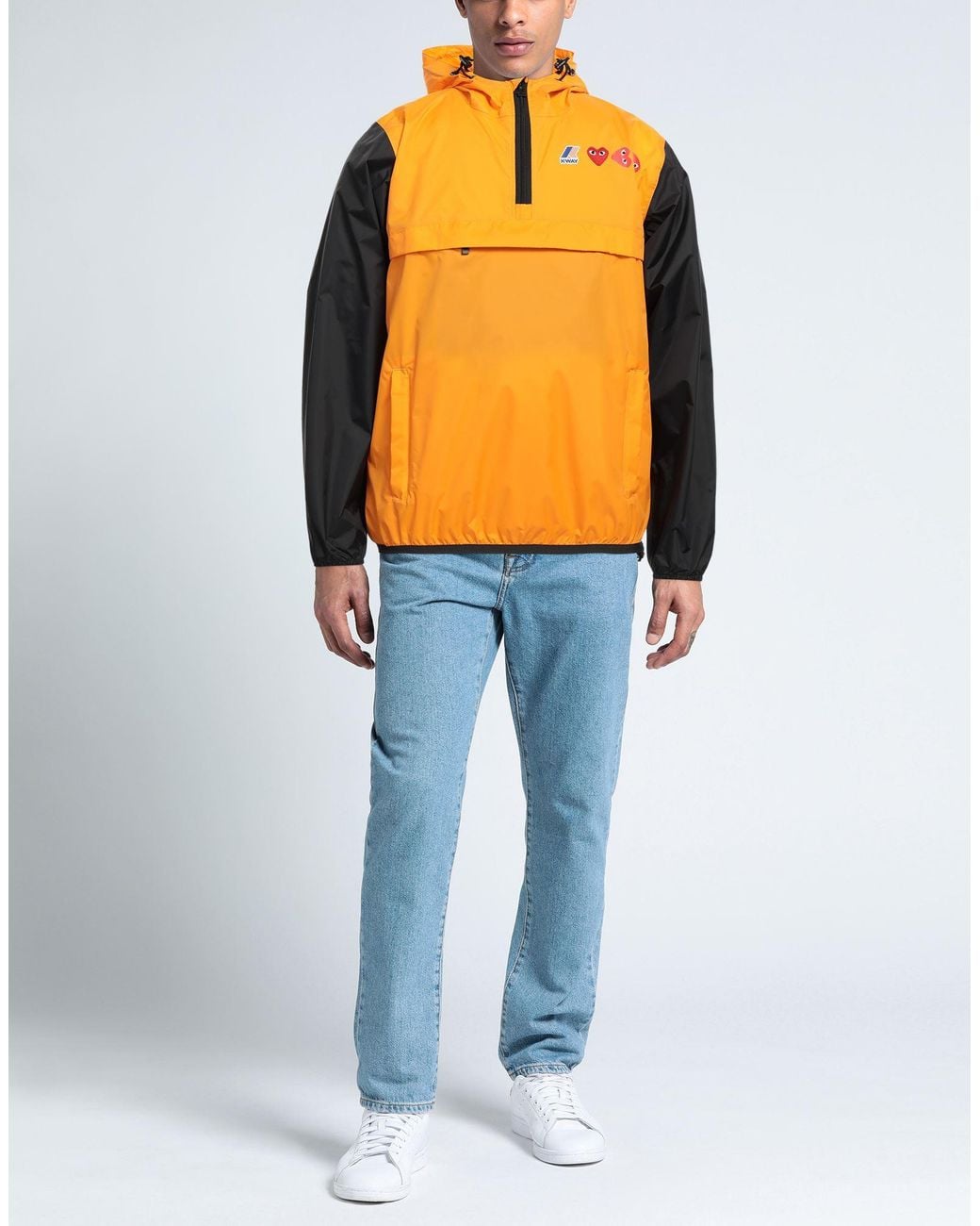 COMME DES GARCONS PLAY X K-WAY Orange Jacket Polyamide for men