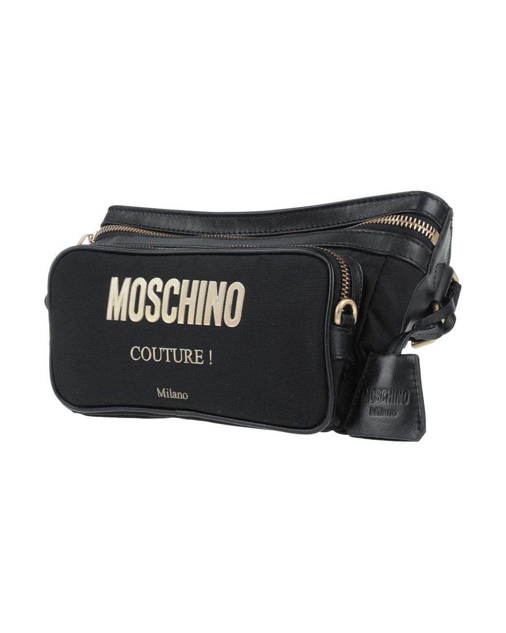 Moschino Black Belt Bag Textile Fibers for men