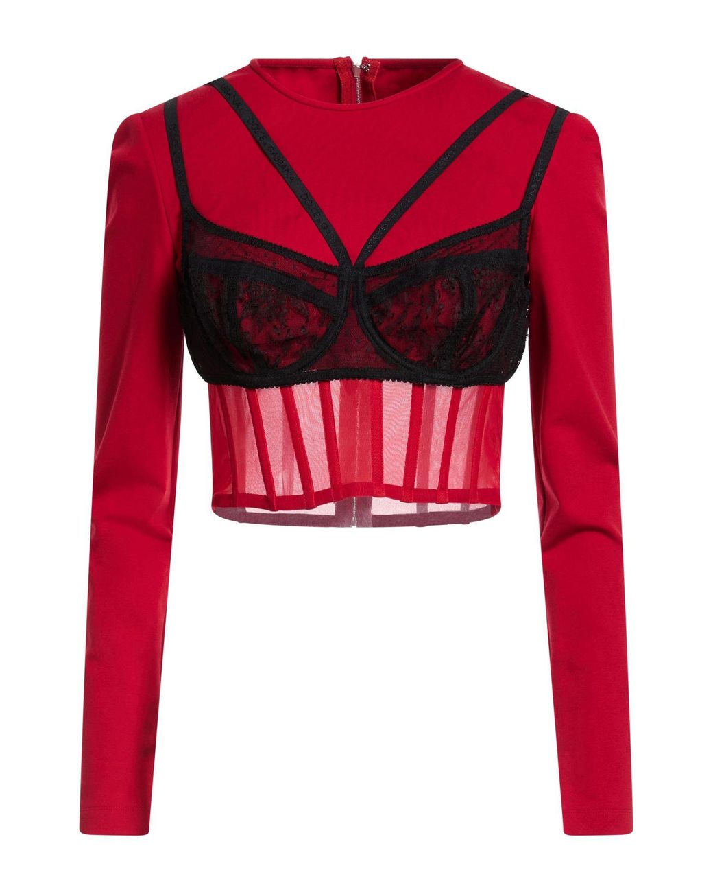 Dolce & Gabbana Red Top Polyamide, Viscose, Elastane
