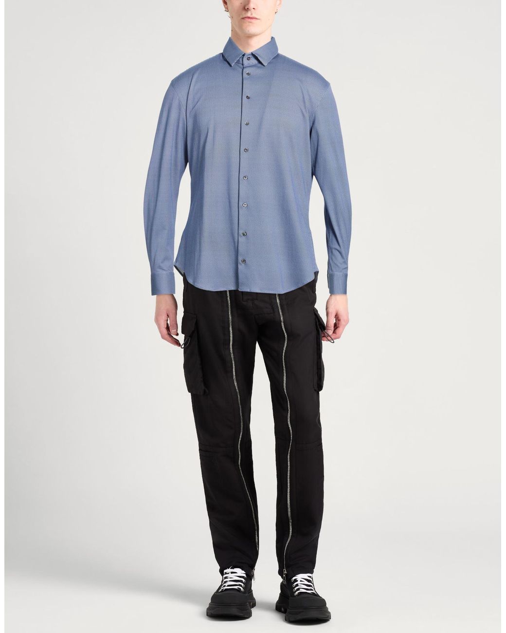 Giorgio Armani Blue Shirt Cotton for men