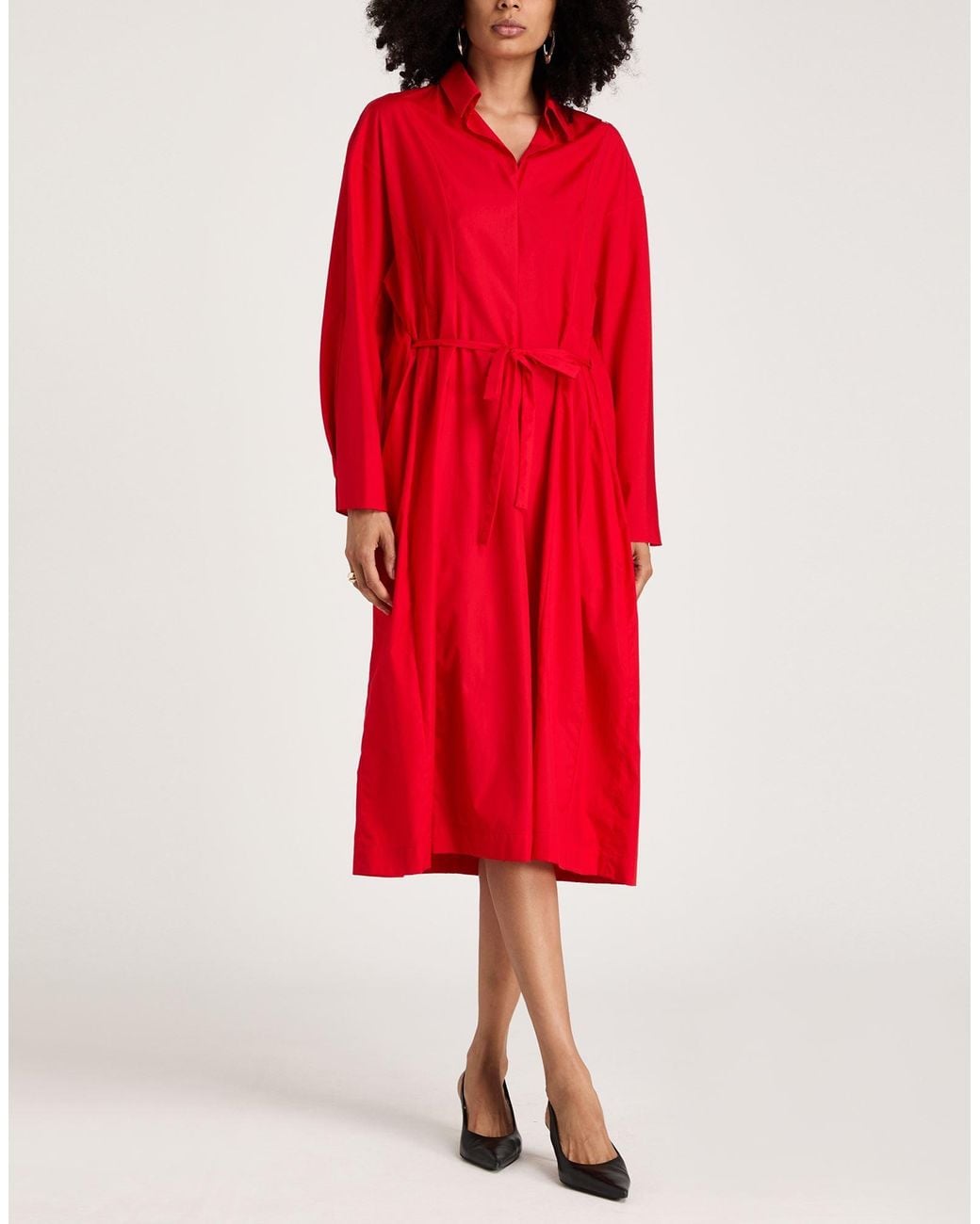 Marni Red Midi Dress Cotton