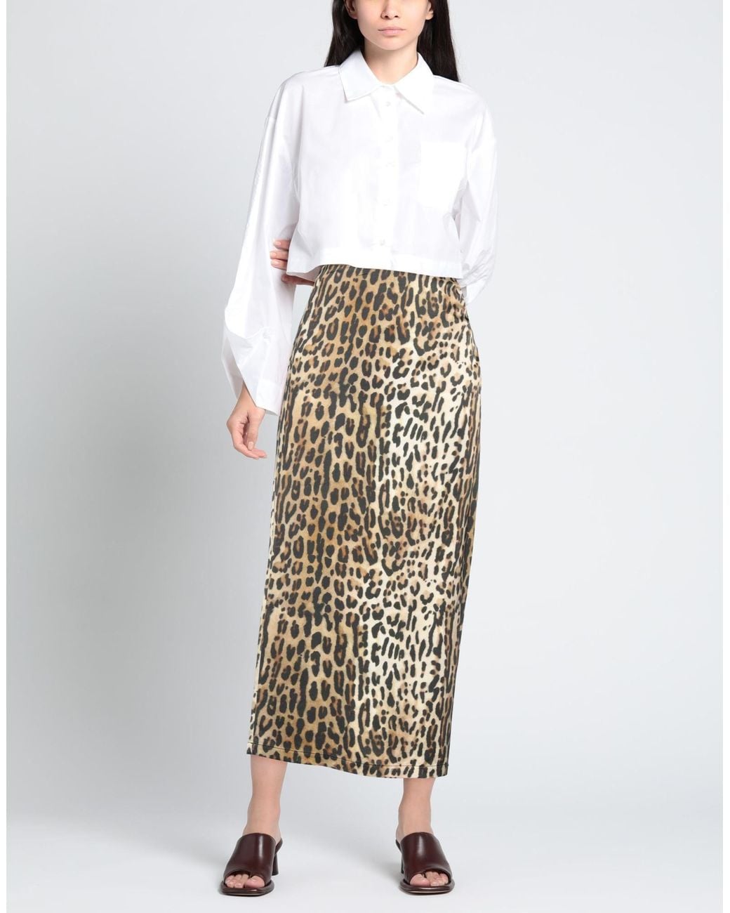 SEVENTY VENEZIA Natural Sand Maxi Skirt Viscose