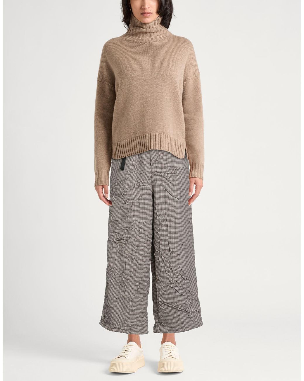 White Sand Gray Camel Pants Polyester, Viscose, Elastane