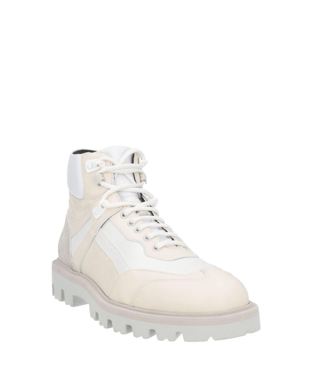 Sergio Rossi White Cream Ankle Boots Calfskin for men