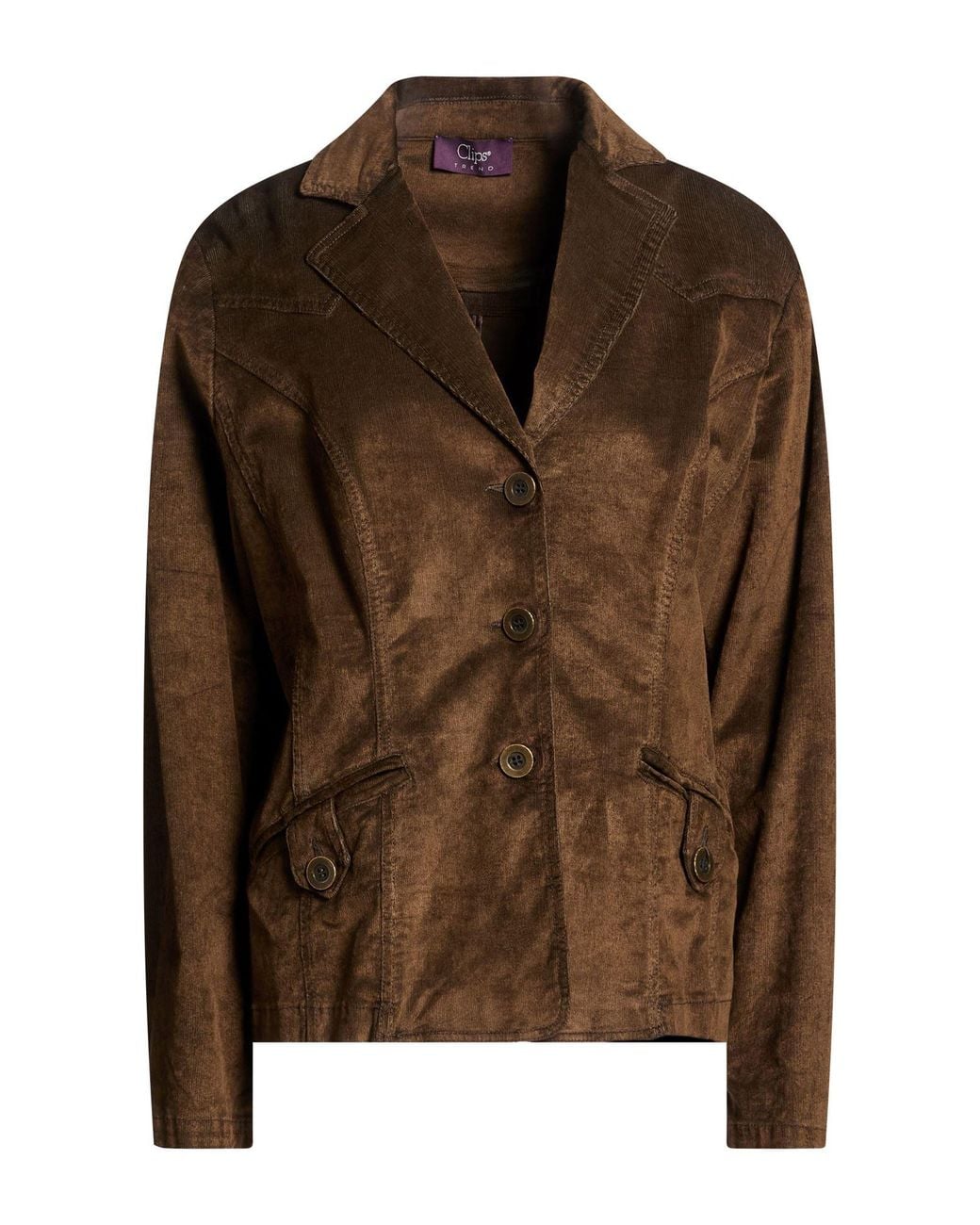 Clips Brown Jacket Viscose, Cotton, Elastane