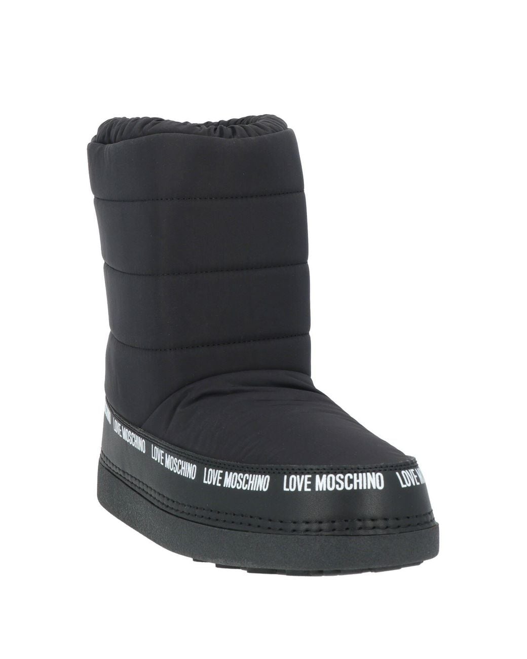 Love Moschino Black Ankle Boots Textile Fibers, Synthetic Material
