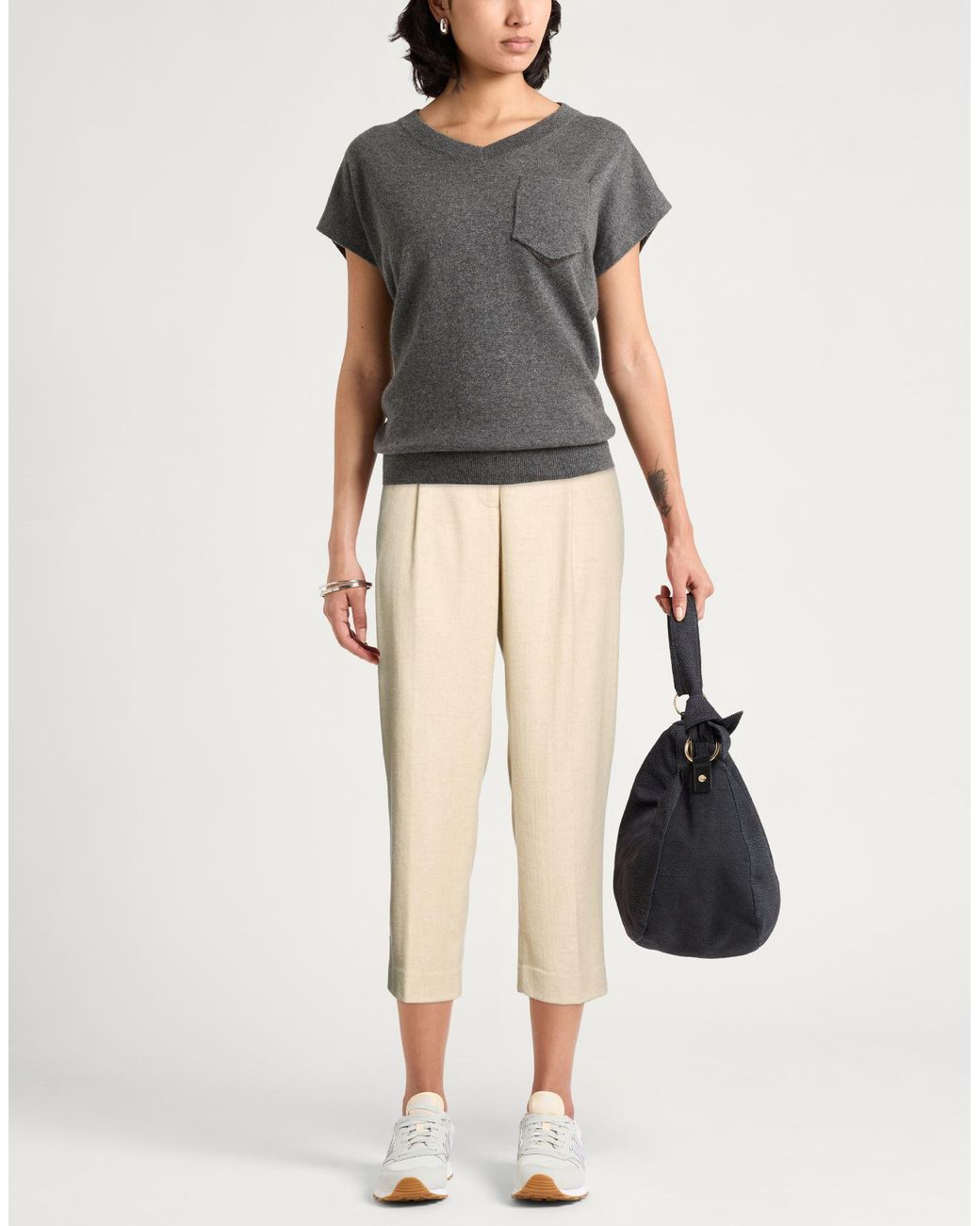 Circolo 1901 Natural Pants Wool, Polyamide, Cashmere, Elastane