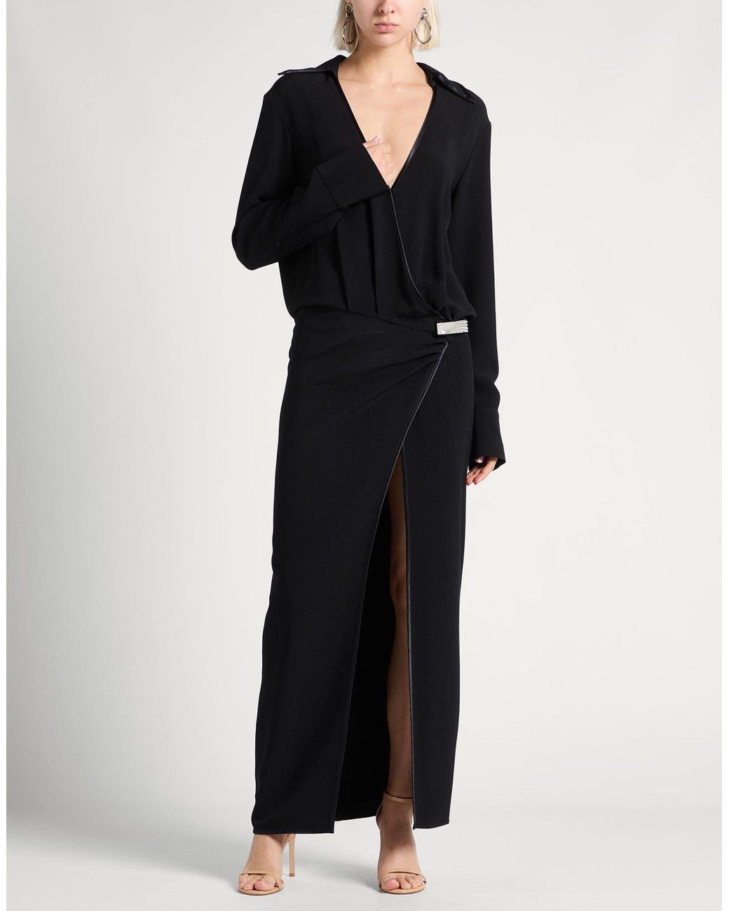 The Attico Black Maxi Dress Acetate, Viscose