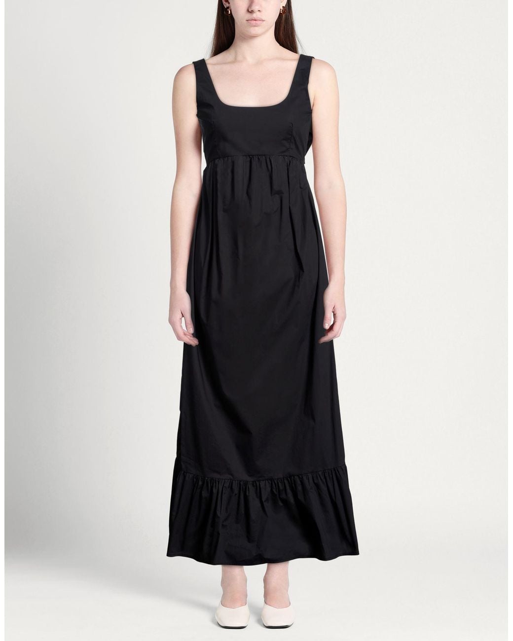 Compagnia Italiana Black Maxi Dress Cotton