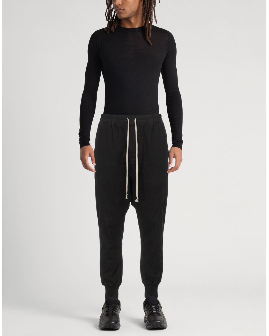 Rick Owens Black Pants Cotton for men