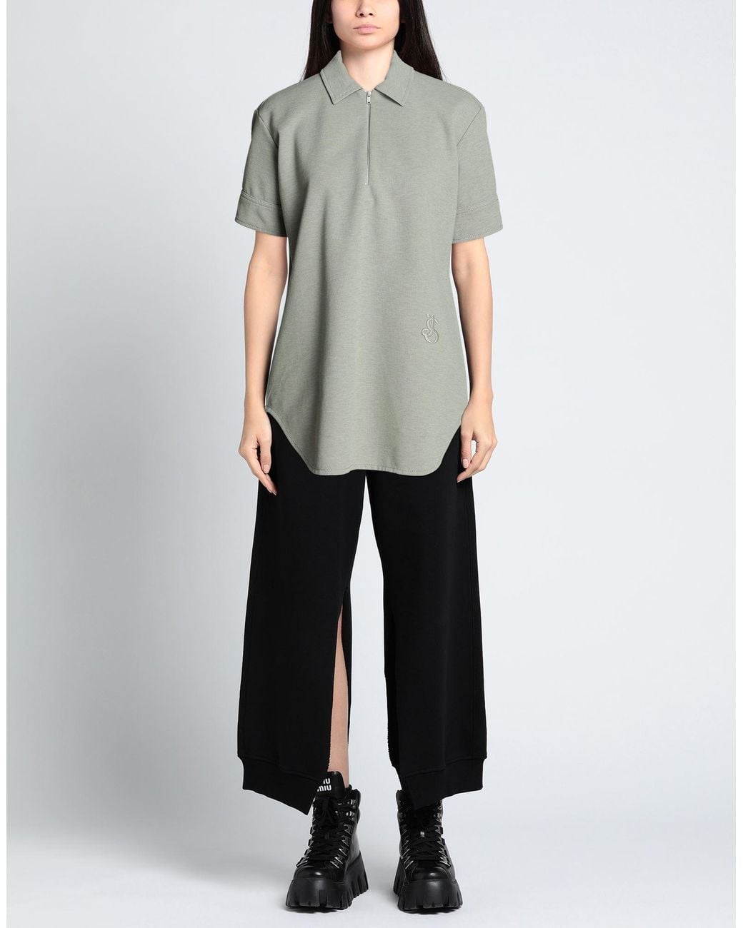 Jil Sander Gray Polo Shirt