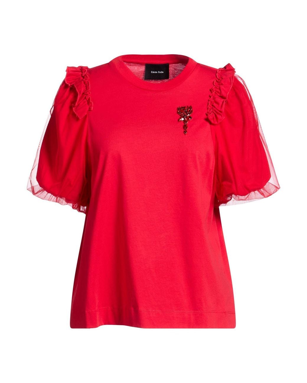 Simone Rocha Red T-Shirt Cotton, Polyamide