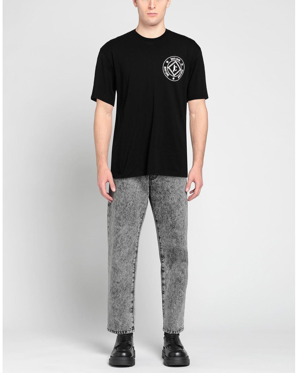 Just Cavalli Black T-Shirt Cotton for men