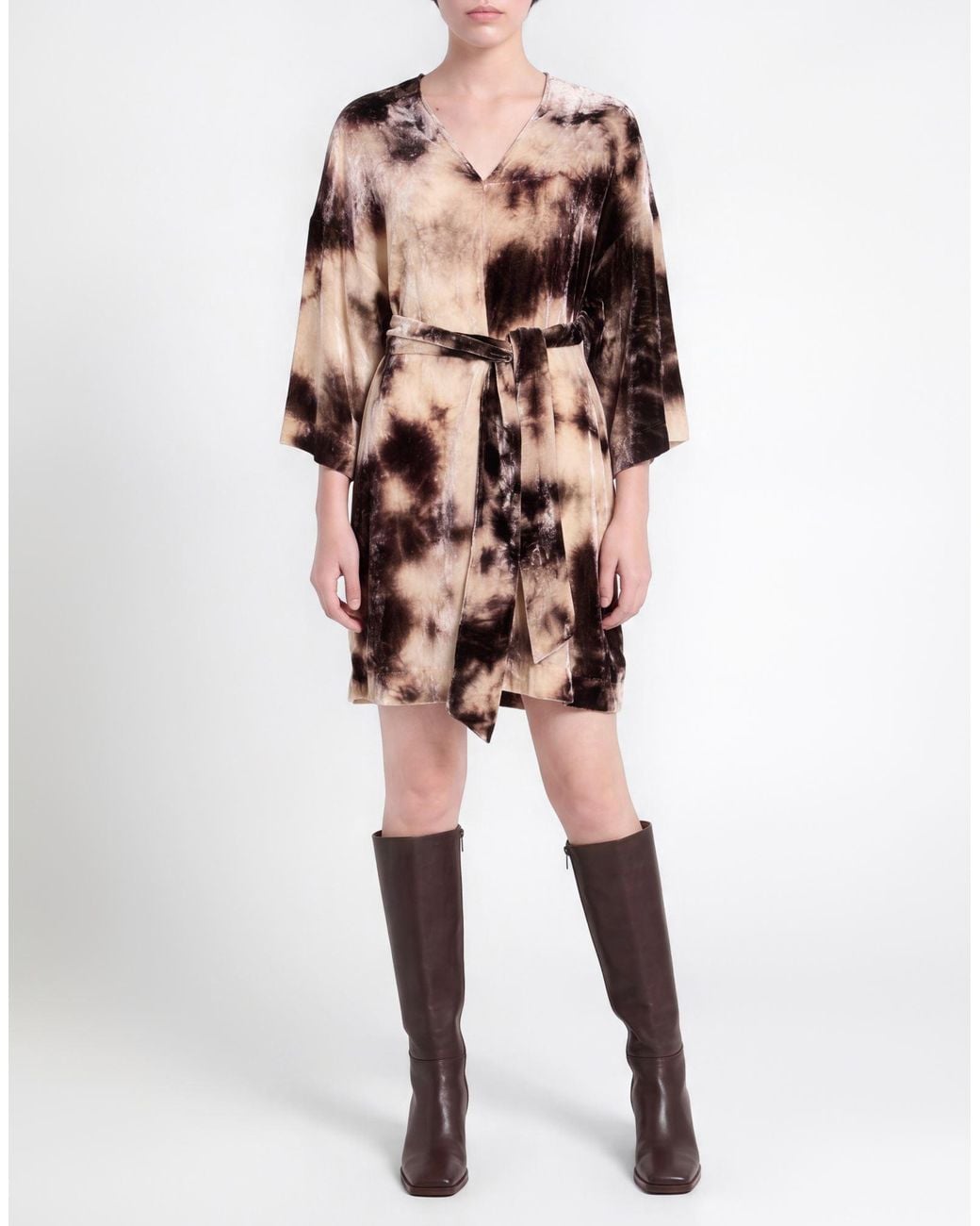 8pm Natural Mini Dress Viscose, Polyamide