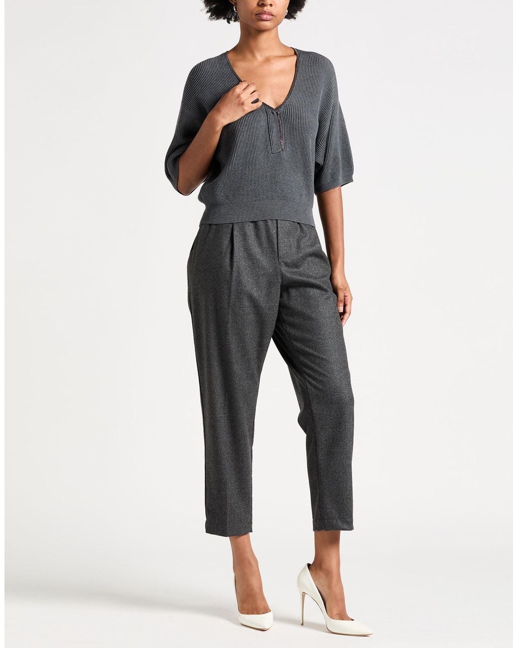 Brunello Cucinelli Gray Pullover