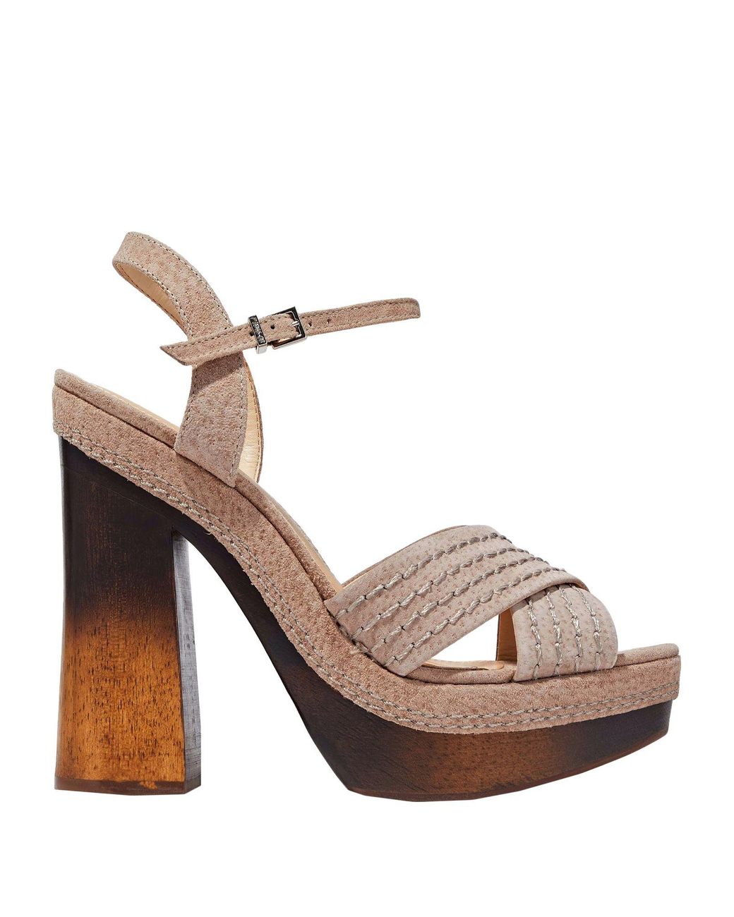 Schutz Leather Sandals in Gray - Lyst