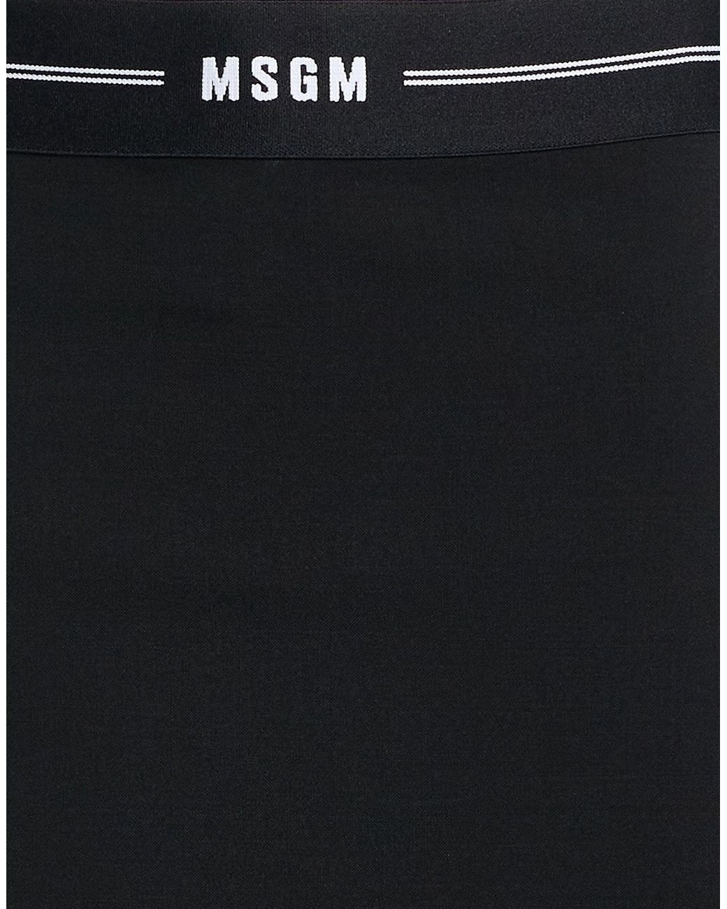MSGM Black Midi Skirt Virgin Wool, Elastane