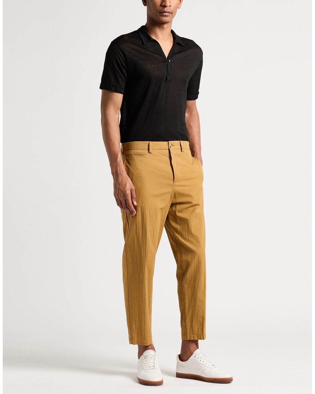Paolo Pecora Orange Pants Cotton, Elastane for men