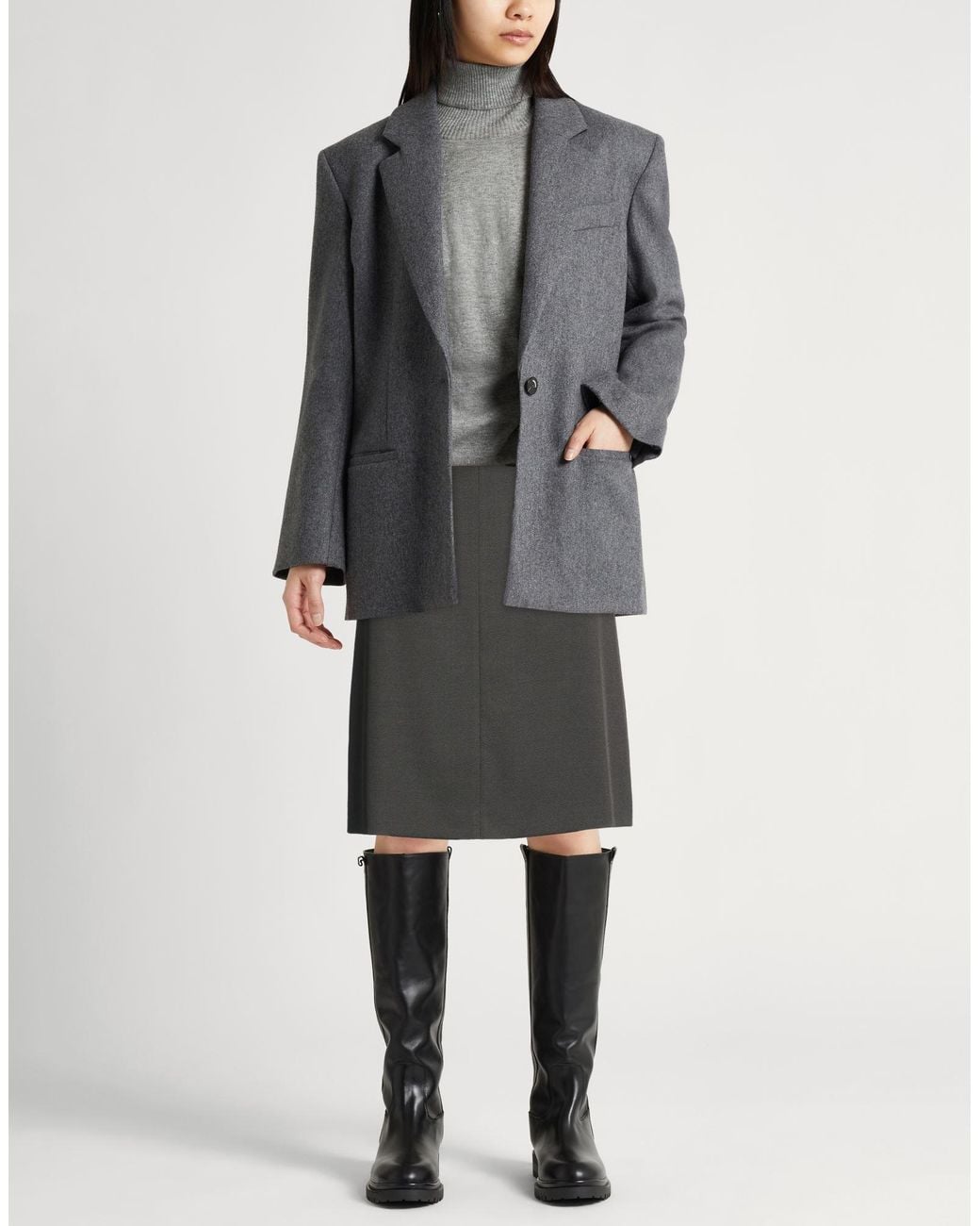 Armani Collezioni Gray Midi Skirt